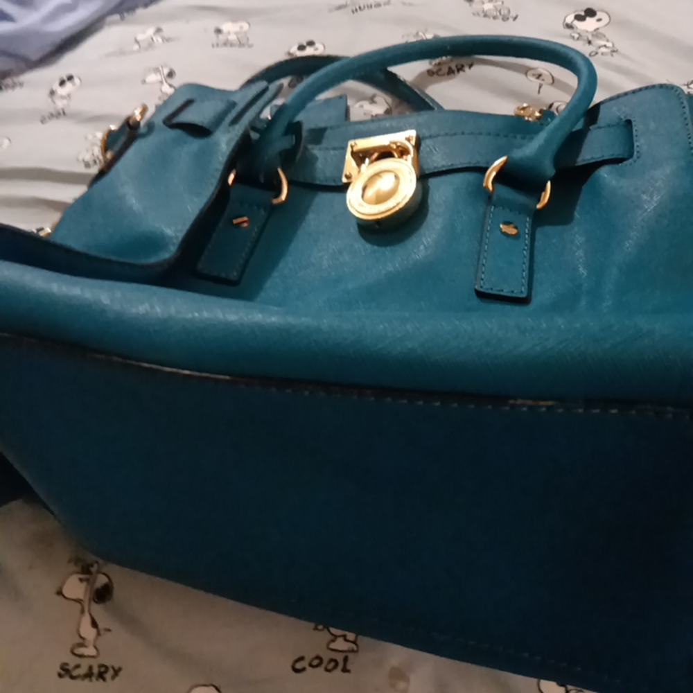 Michael Kors Blue Satchel Leather Bag